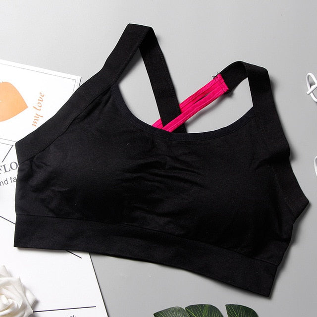 Women's Cross-Back Yoga Sports Bra | Crop Top for Gym & Fitness