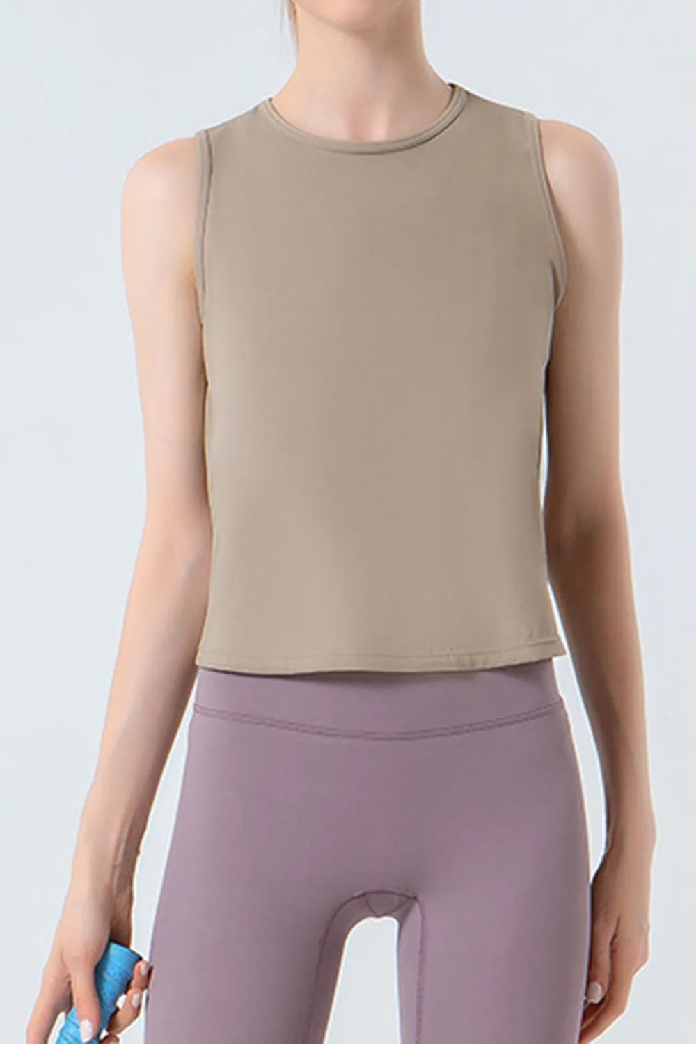 Round Neck Active Tank – Nylon Stretch (Multi-Color)