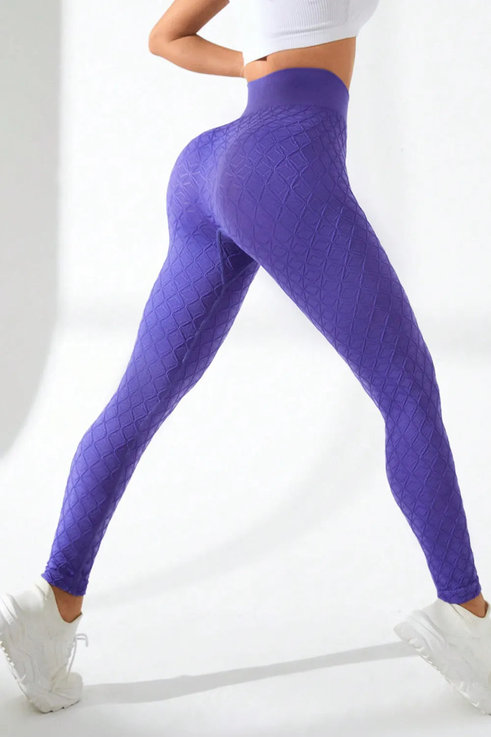High Waist Active Leggings – Stretch Blend Blue Purple