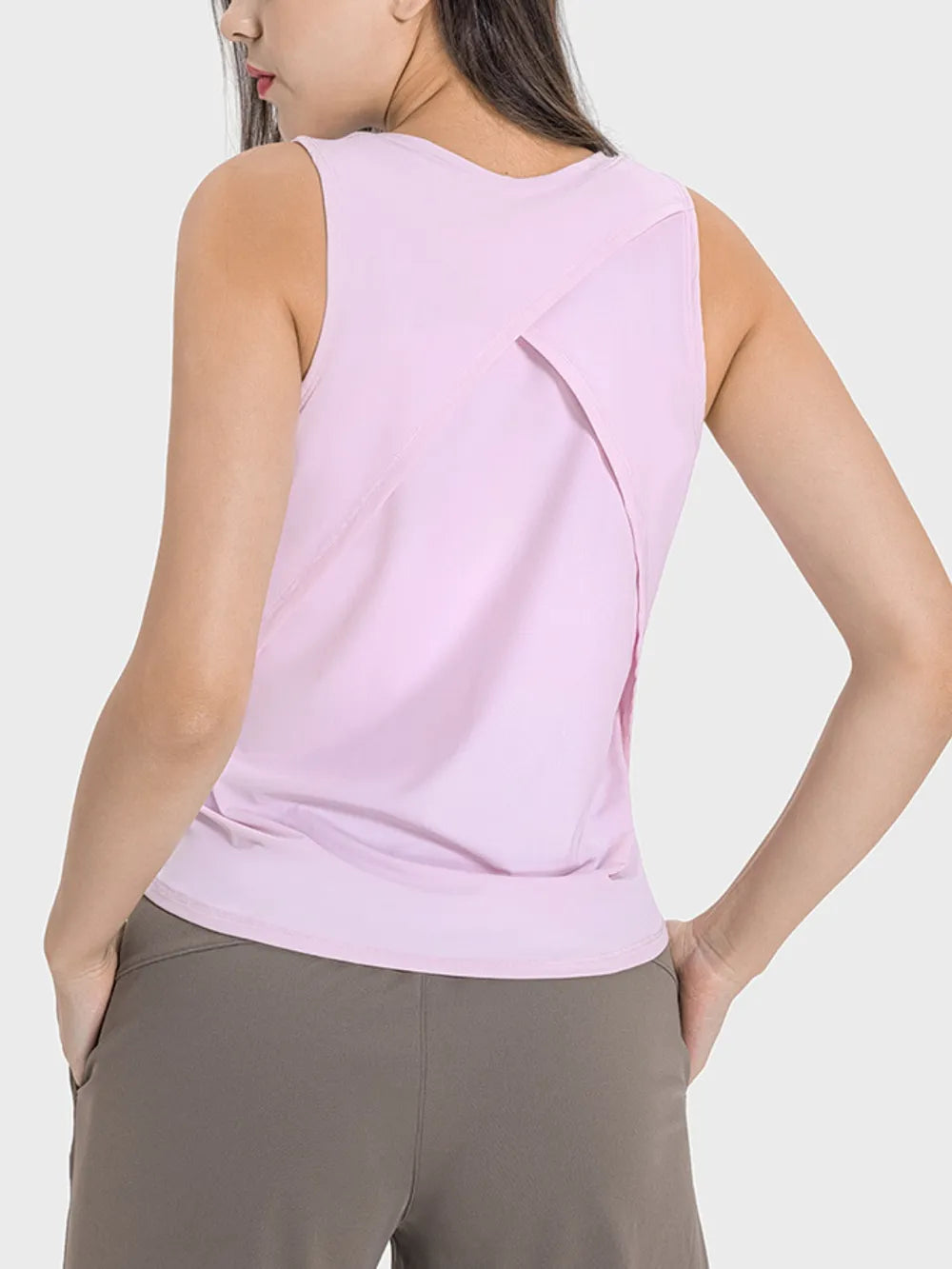 Round Neck Active Tank – Lightweight Nylon (Plus Sizes)
