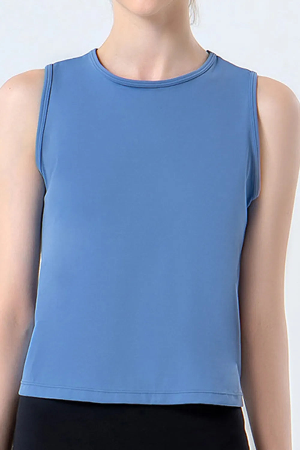 Round Neck Active Tank – Nylon Stretch (Multi-Color)