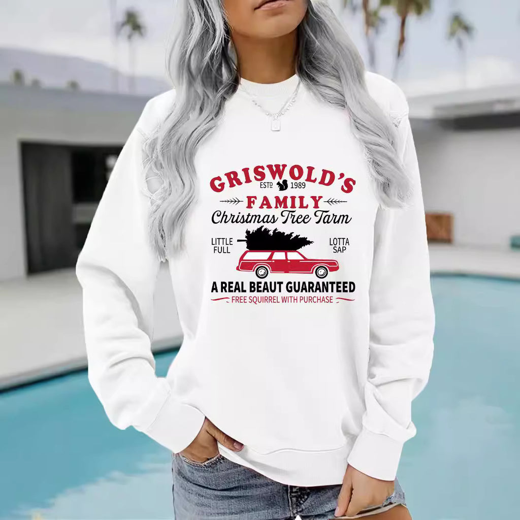 Women's Long Sleeve Graphic Pullover Sweatshirt | Round Neck