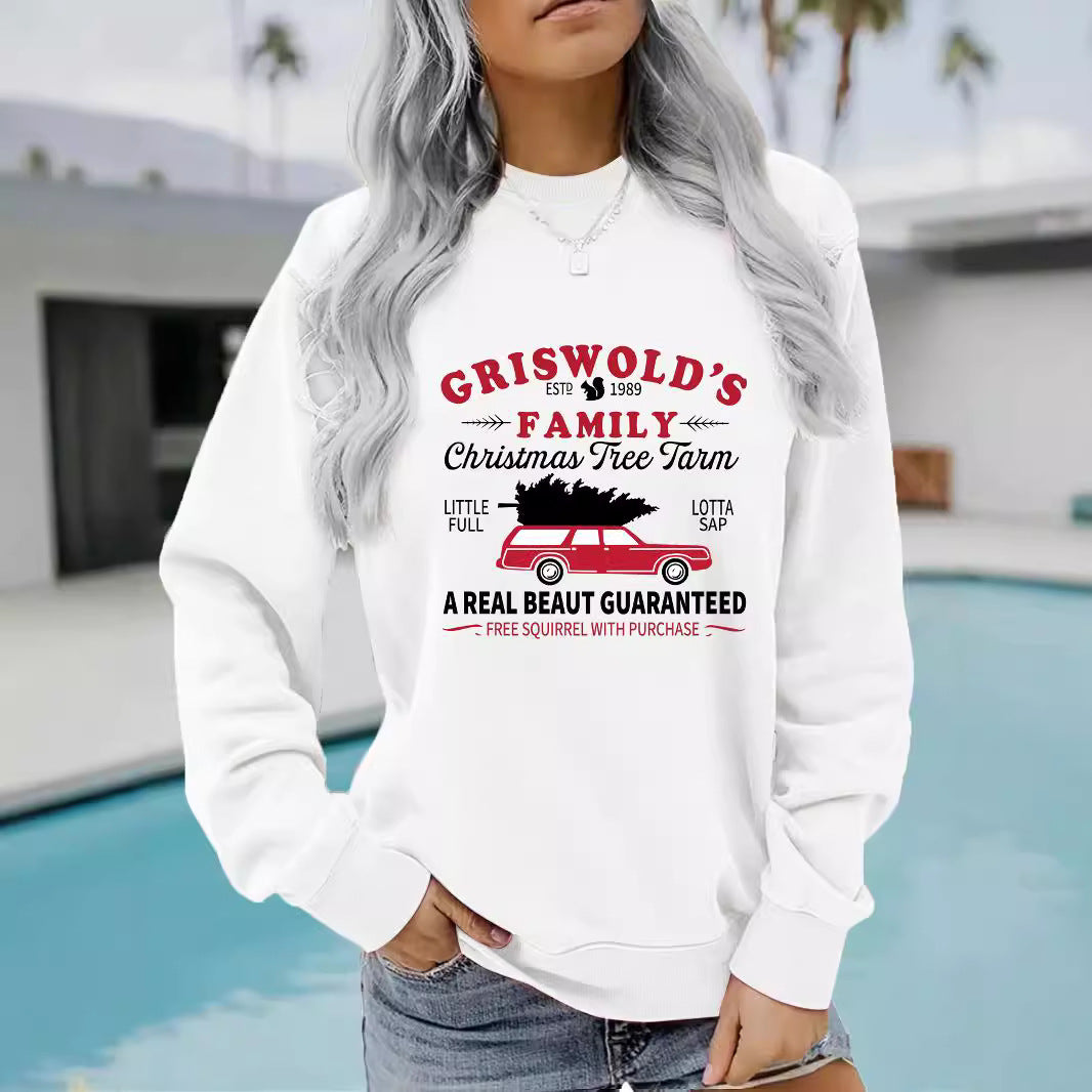 Women's Long Sleeve Graphic Pullover Sweatshirt | Round Neck