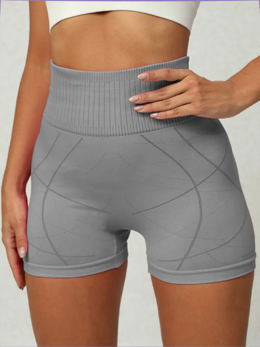 High Waist Active Shorts – Stretch Nylon (Bright Colors)