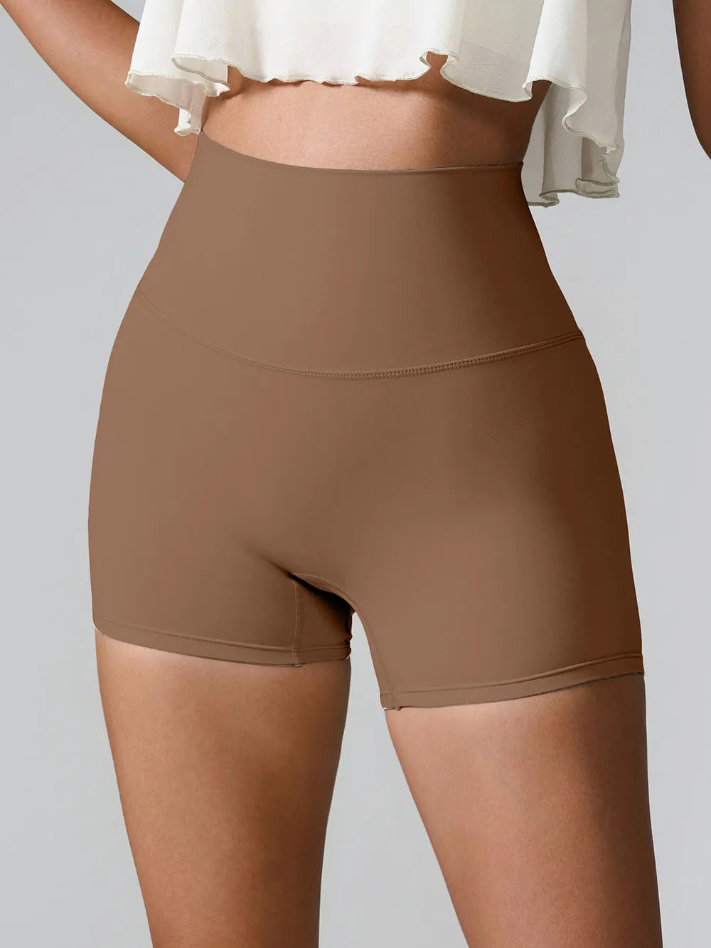 High Waist Active Shorts – Pocketed Stretch Nylon
