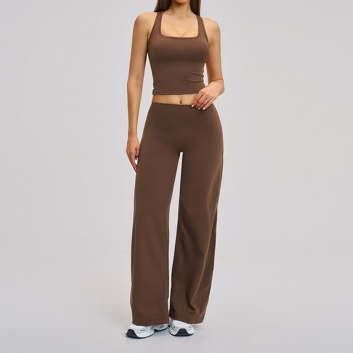 Women's Fleece-Lined Backless Activewear Set | Running & Yoga Fitness Suit
