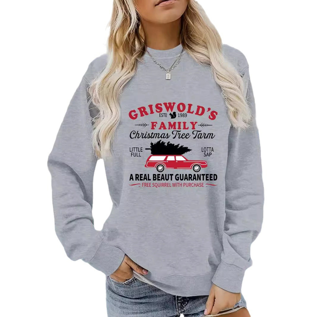 Women's Long Sleeve Graphic Pullover Sweatshirt | Round Neck