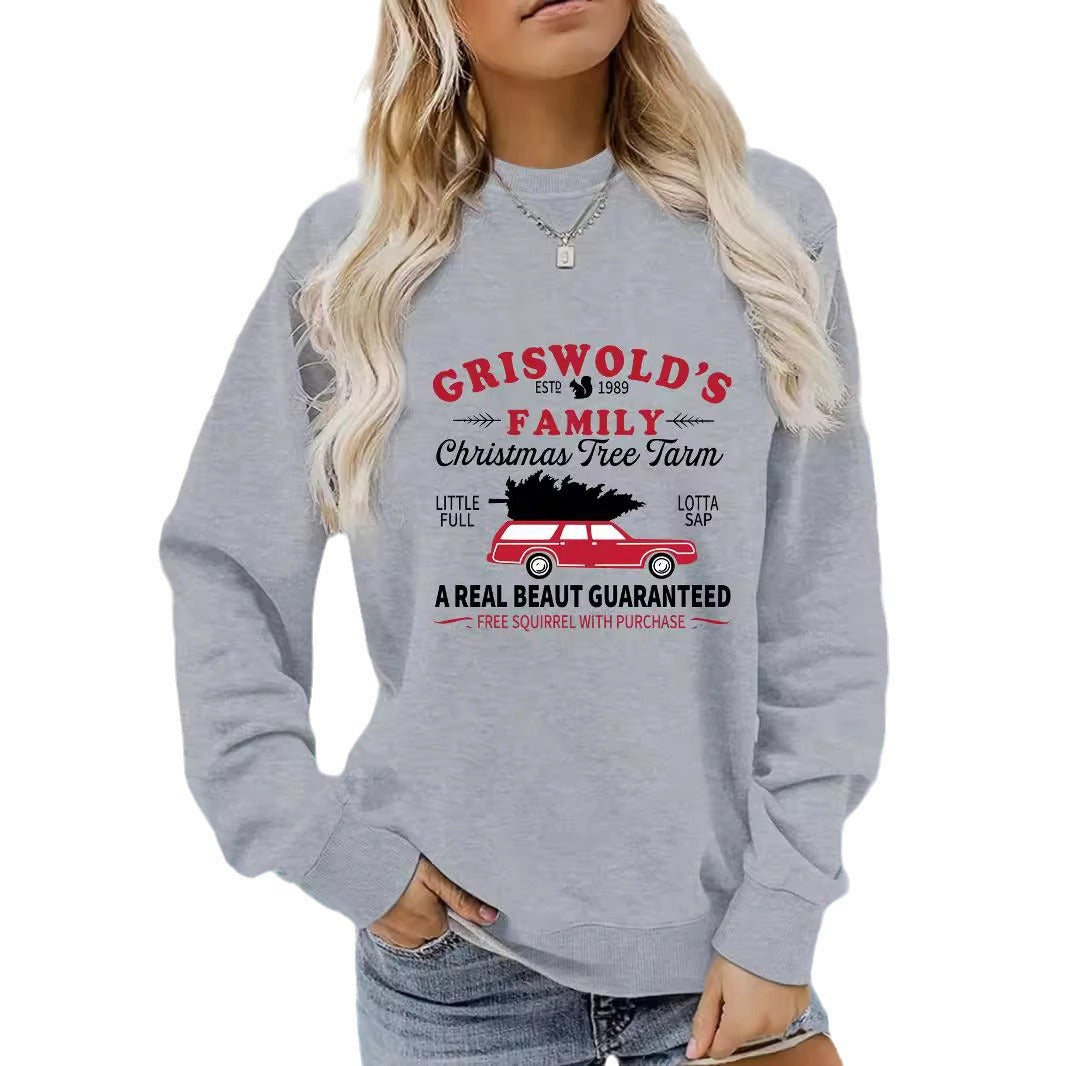 Women's Long Sleeve Graphic Pullover Sweatshirt | Round Neck