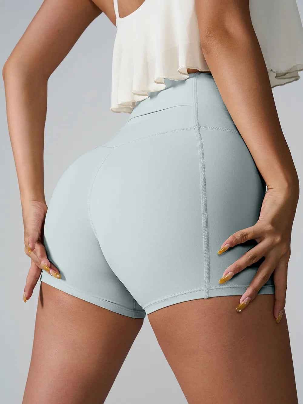 High Waist Active Shorts – Pocketed Stretch Nylon
