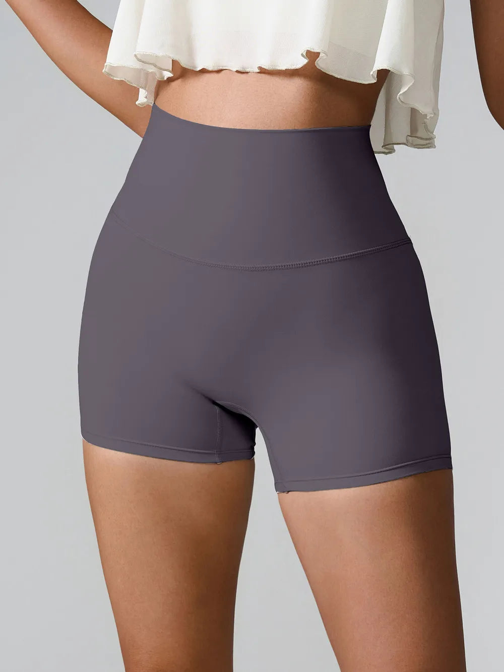 High Waist Active Shorts – Pocketed Stretch Nylon